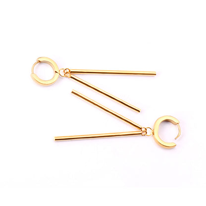 Bulk 18K Gold Long Bar Stud Earrings Hypoallergenic