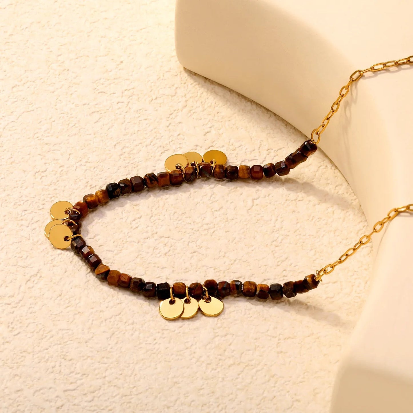 304L Stainless Steel Geometric Stone Necklace for Layering
