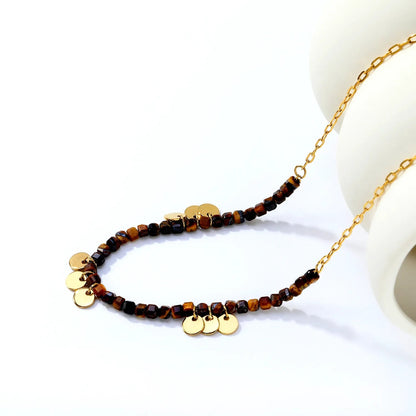 304L Stainless Steel Geometric Stone Necklace for Layering