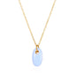 Wholesale Waterproof PVD Gold Sculpted Oval Gemstone Pendant Necklace