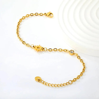 Wholesale 304L Stainless Steel Starburst Pendant Bracelet Gold
