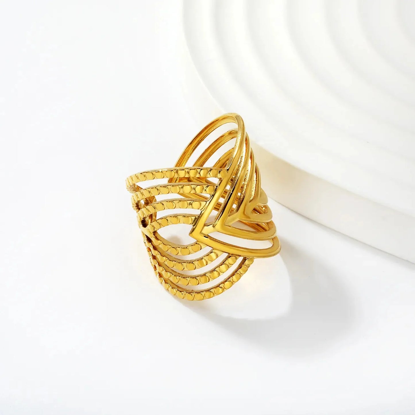 Ins Style 304L Stainless Steel Triangle Ring | Bold Geometric Statement