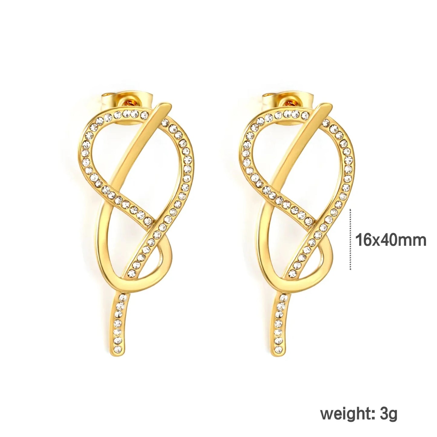 Minimalist Stainless Steel Infinity Studs | Hypoallergenic Zircon