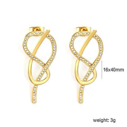 Minimalist Stainless Steel Infinity Studs | Hypoallergenic Zircon