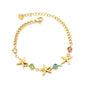 304L Stainless Steel Marine Starfish Bracelet Bulk - Color Zircon
