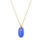 Wholesale Waterproof PVD Gold Sculpted Oval Gemstone Pendant Necklace