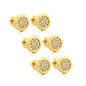 3 Pairs Stainless Steel Round Earrings | Gold Micro Pave Studs