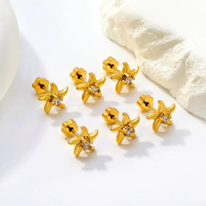 3 Pairs Wholesale 304L Stainless Steel 10mm Starfish Flat Back Studs Bulk