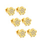 3 Pairs Wholesale 304L Stainless Steel 8.2 mm Five-Pointed Star Flat-Back Threaded Earrings