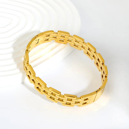 Power & Prestige: Heavyweight 12mm 5-Row Watch Band Hinged Bangle