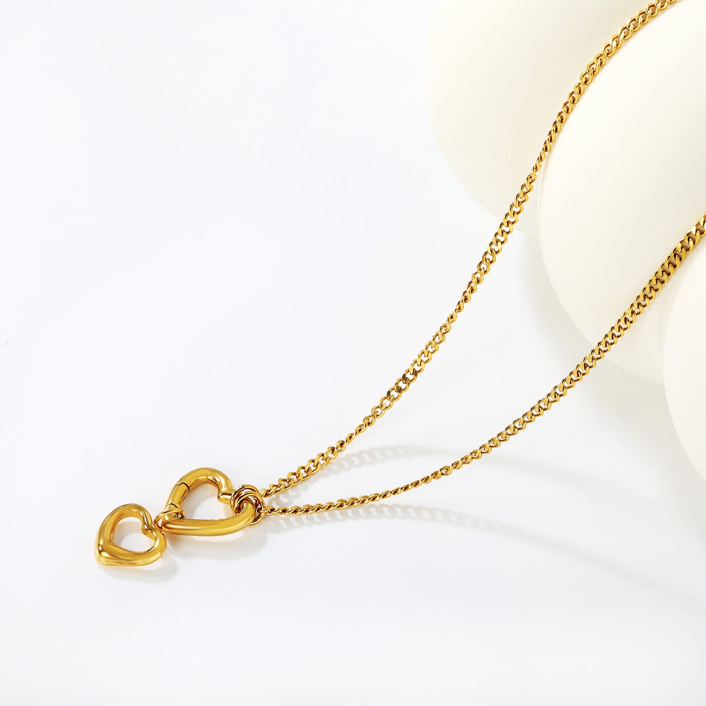 Cool Style 304L Stainless Steel Heart Cuban Necklace