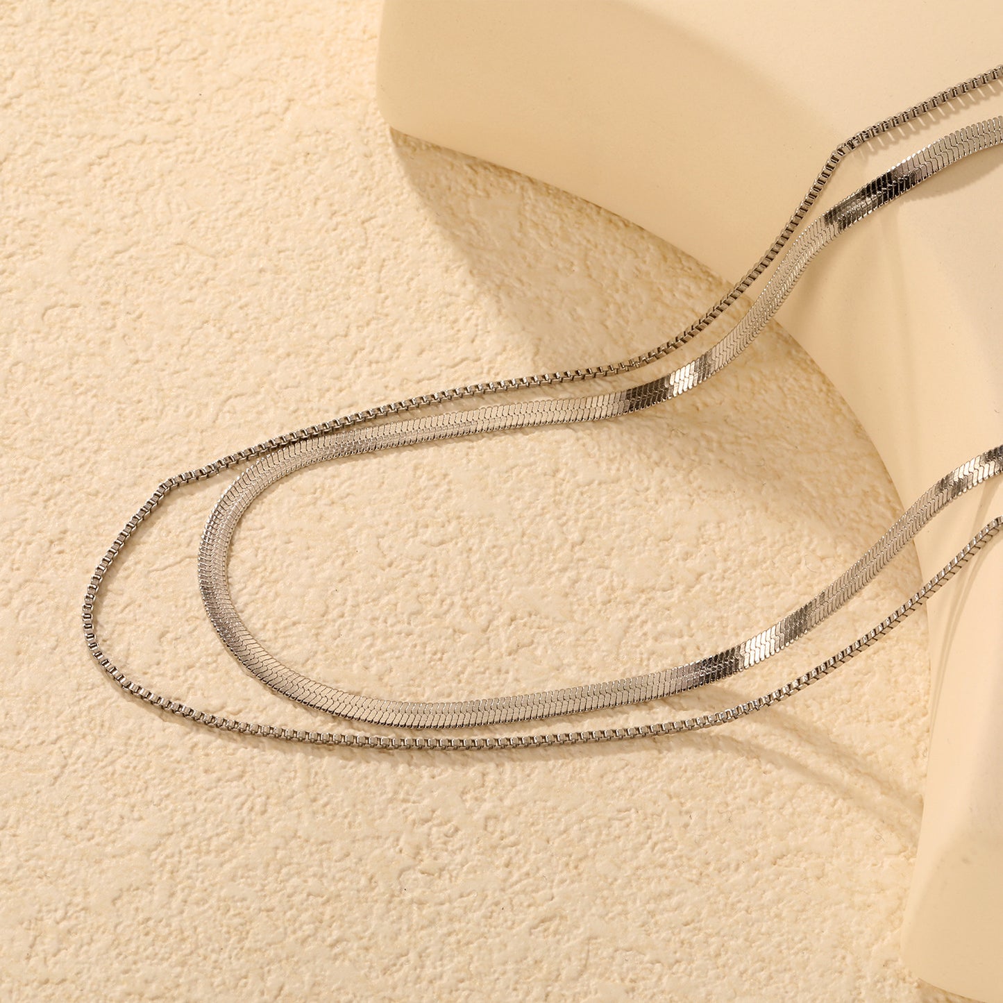 Wholesale Waterproof Silver Triple-Layered Snake Bone Chain