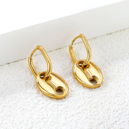 Bulk PVD Gold Charm Hoop Earrings Waterproof