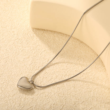 Wholesale 304L Stainless Steel Heart Necklace - 40+5cm Chain