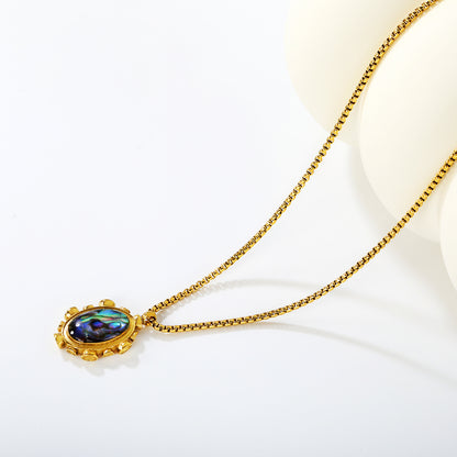 304L Stainless Steel Box Chain Abalone Necklace Factory