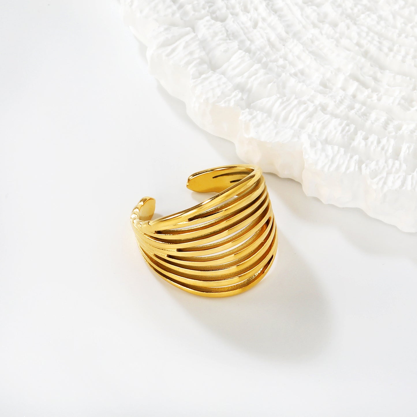 Minimalist 304L Stainless Steel Line Ring | Unisex Wide Stacking Band