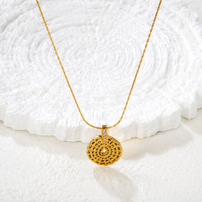 Wholesale 304L Stainless Steel Necklace Woven Oval Zircon Jewelry