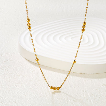 Wholesale Waterproof PVD Gold Star Accent Clavicle Necklace Multi-Length