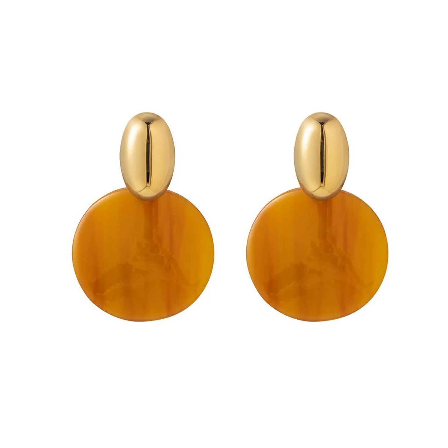 Minimalist Colorful Round Disc Earrings Stainless Steel Tarnish-Free