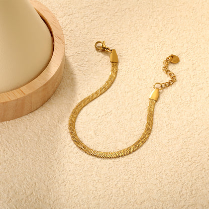 Wholesale Waterproof PVD Gold Relief-Textured Dense Snake Chain