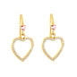 Romantic Stainless Steel Heart Earrings | Gold Hollow Dangle Hook