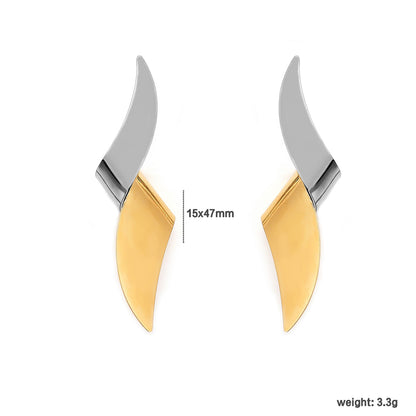 Bulk PVD Gold & Silver Sculpted Bionic Wing Stud Earrings