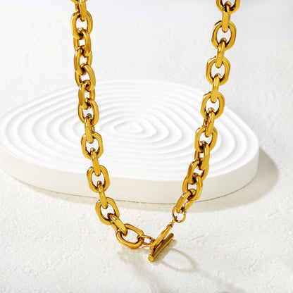 Wholesale 304L Stainless Steel Heavy OT Buckle Necklace