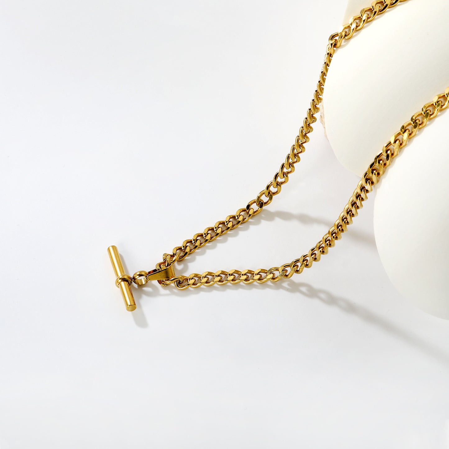 Bulk PVD Gold Industrial Sculpted OT-Clasp Cuban Necklace