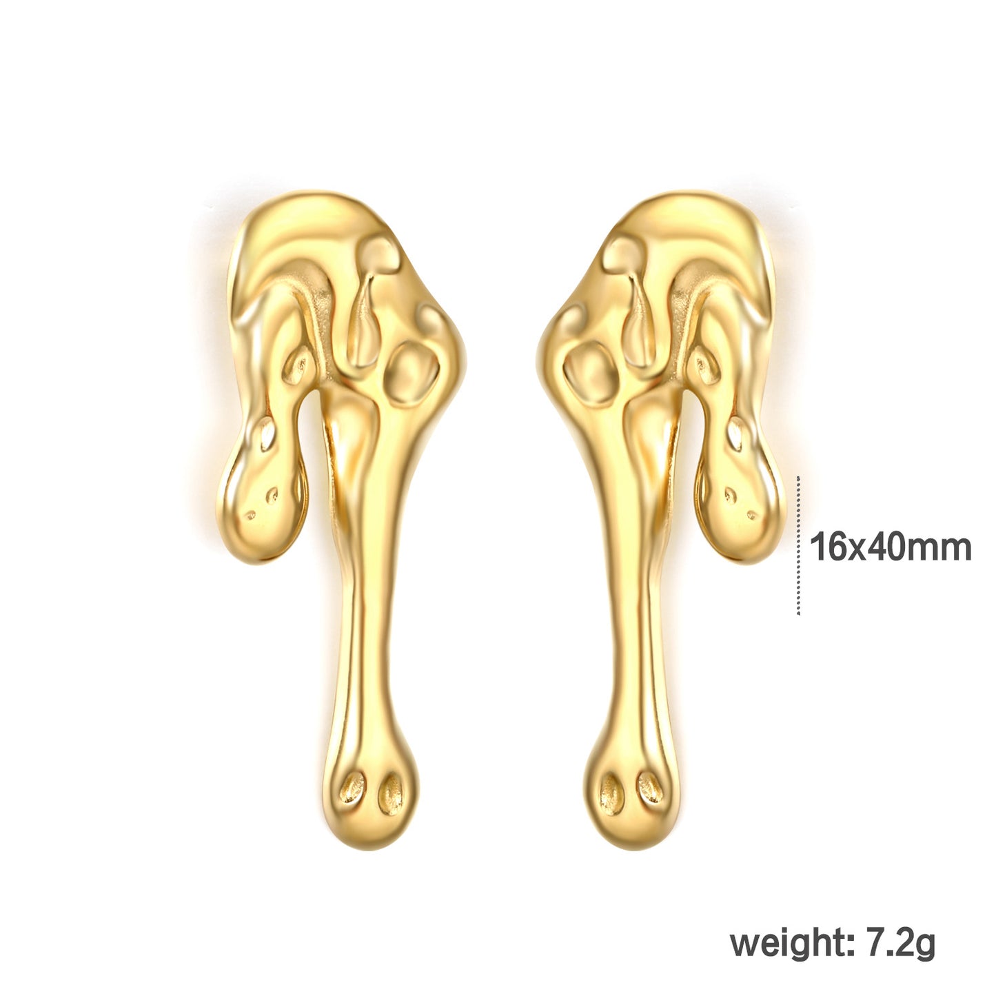 Aesthetic Stainless Steel Liquid Studs | Unique Molten Metal Design