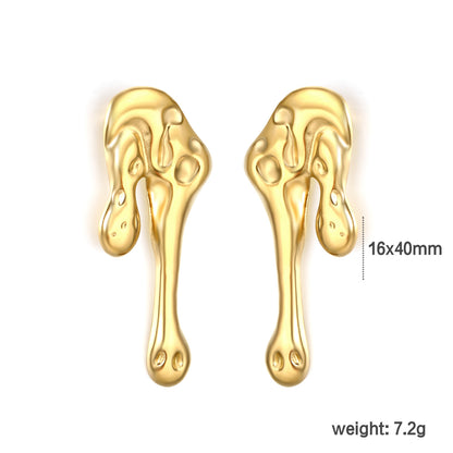 Aesthetic Stainless Steel Liquid Studs | Unique Molten Metal Design