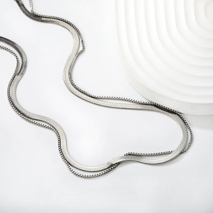 Wholesale Waterproof Silver Triple-Layered Snake Bone Chain