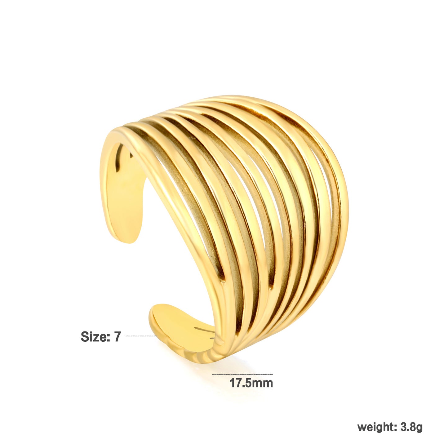 Minimalist 304L Stainless Steel Line Ring | Unisex Wide Stacking Band