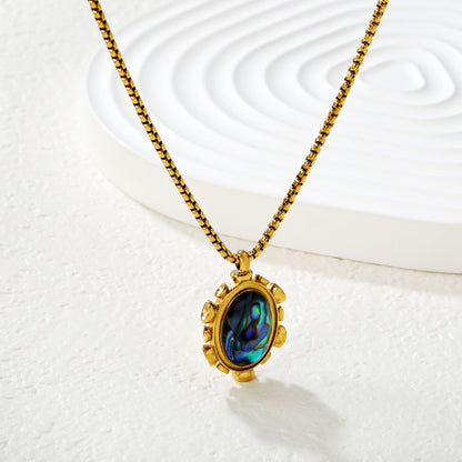 304L Stainless Steel Box Chain Abalone Necklace Factory