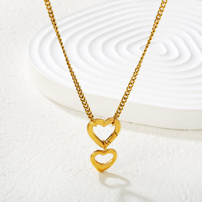 Cool Style 304L Stainless Steel Heart Cuban Necklace