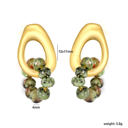 Wholesale Waterproof Antique PVD Gold Sculpted Teardrop Huggies