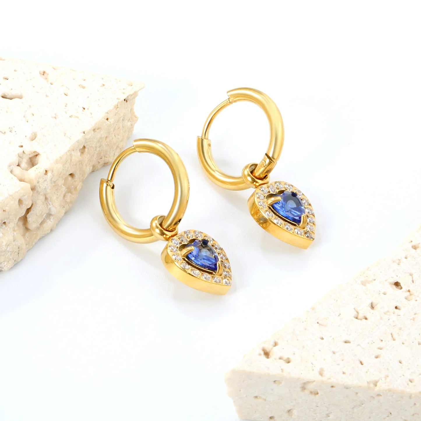 Bulk 304L Stainless Steel Heart Halo Hoops | Romantic Jewelry Factory