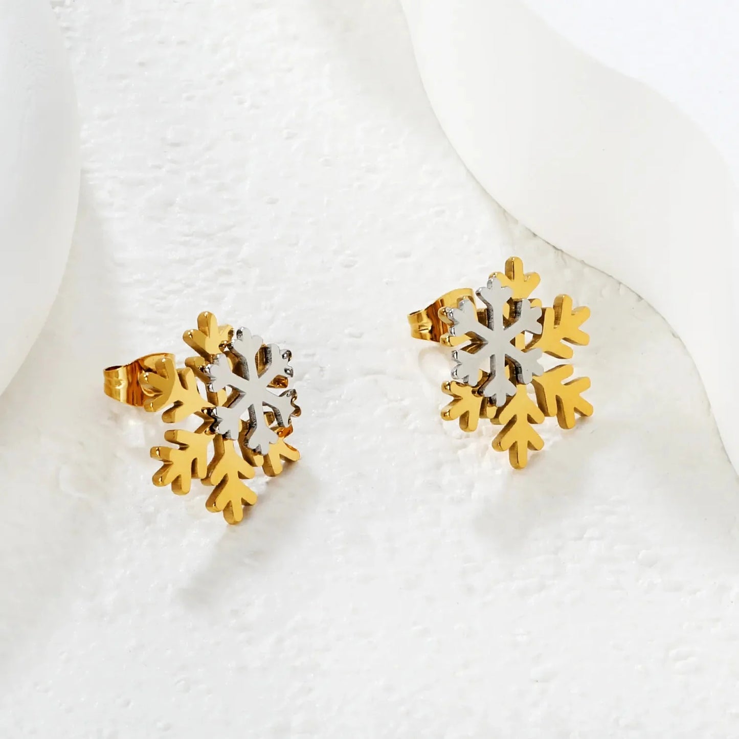 Bulk Stainless Steel Snowflake Earrings | Christmas Jewelry Supplier