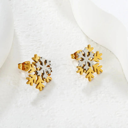 Bulk Stainless Steel Snowflake Earrings | Christmas Jewelry Supplier