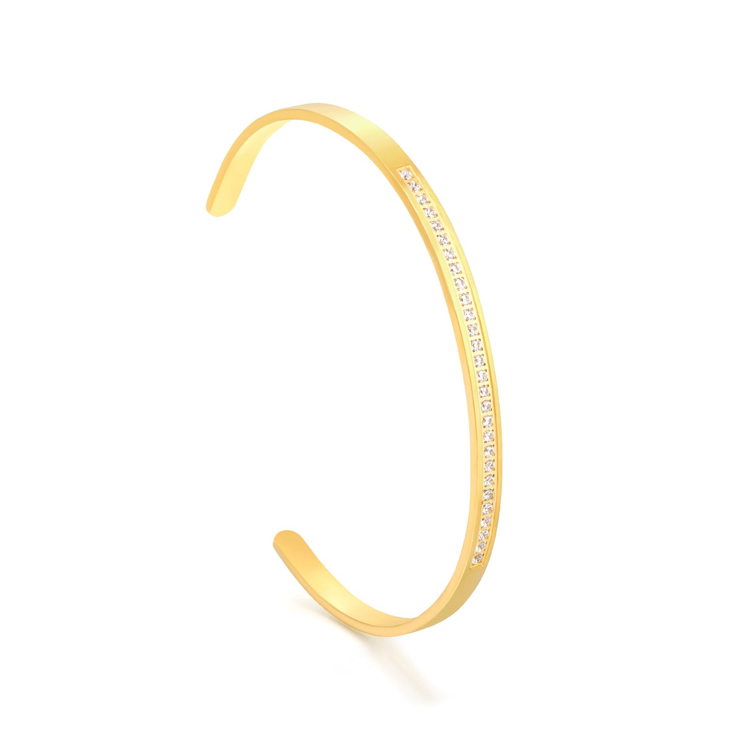 Bulk PVD Gold Bold Double-Layer Wide Domed Open Bangle