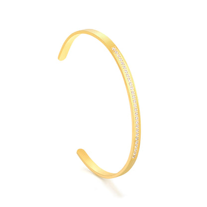 Bulk PVD Gold Bold Double-Layer Wide Domed Open Bangle