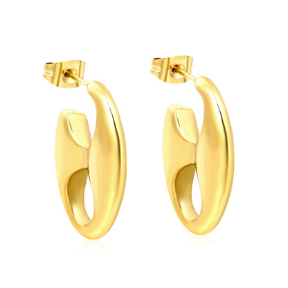 Wholesale Waterproof PVD Gold Large Hollow Circle Studs