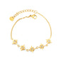 Wholesale Waterproof PVD Gold Relief-Textured 8-Point Star Bracelet