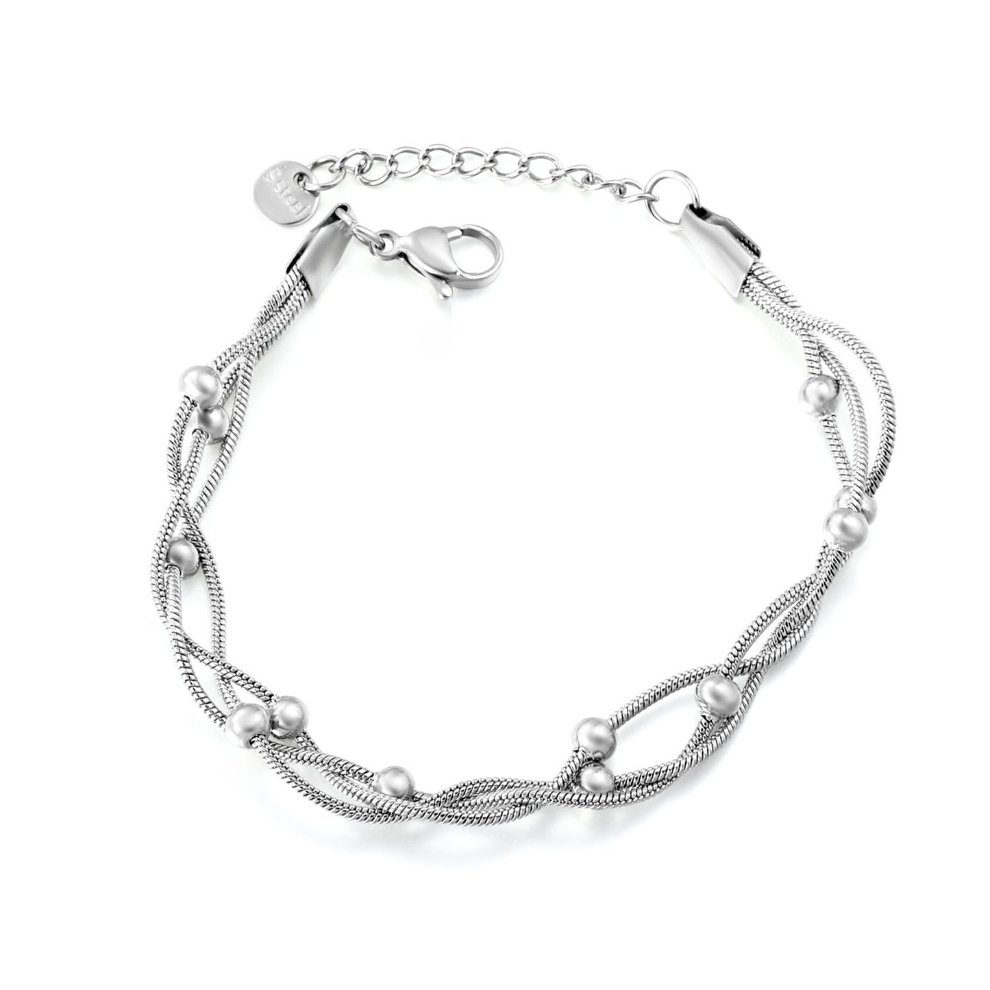 304L Stainless Steel Braided Bracelet | Silver Snake Chain