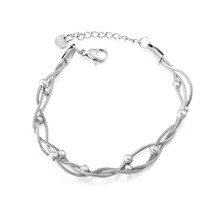 304L Stainless Steel Braided Bracelet | Silver Snake Chain