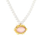 Wholesale 304L Stainless Steel Pink Shell Pearl Necklace