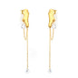Stainless Steel Earrings | Hammered Zircon Tassel Dangle
