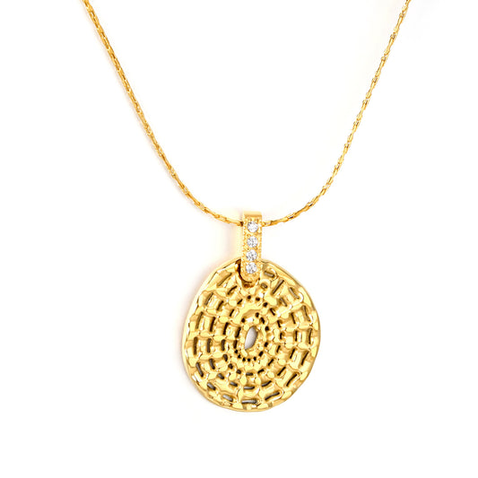 Wholesale 304L Stainless Steel Necklace Woven Oval Zircon Jewelry