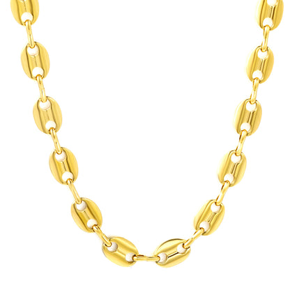 Wholesale Waterproof PVD Gold Bold Oval Link Chunky Chain Necklace