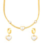Wholesale Waterproof PVD Gold Heart & Pearl Statement Jewelry Set