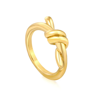 Bulk Gold Plated Knot Ring 304L Steel Closed Stackable Band Hypoallergenic